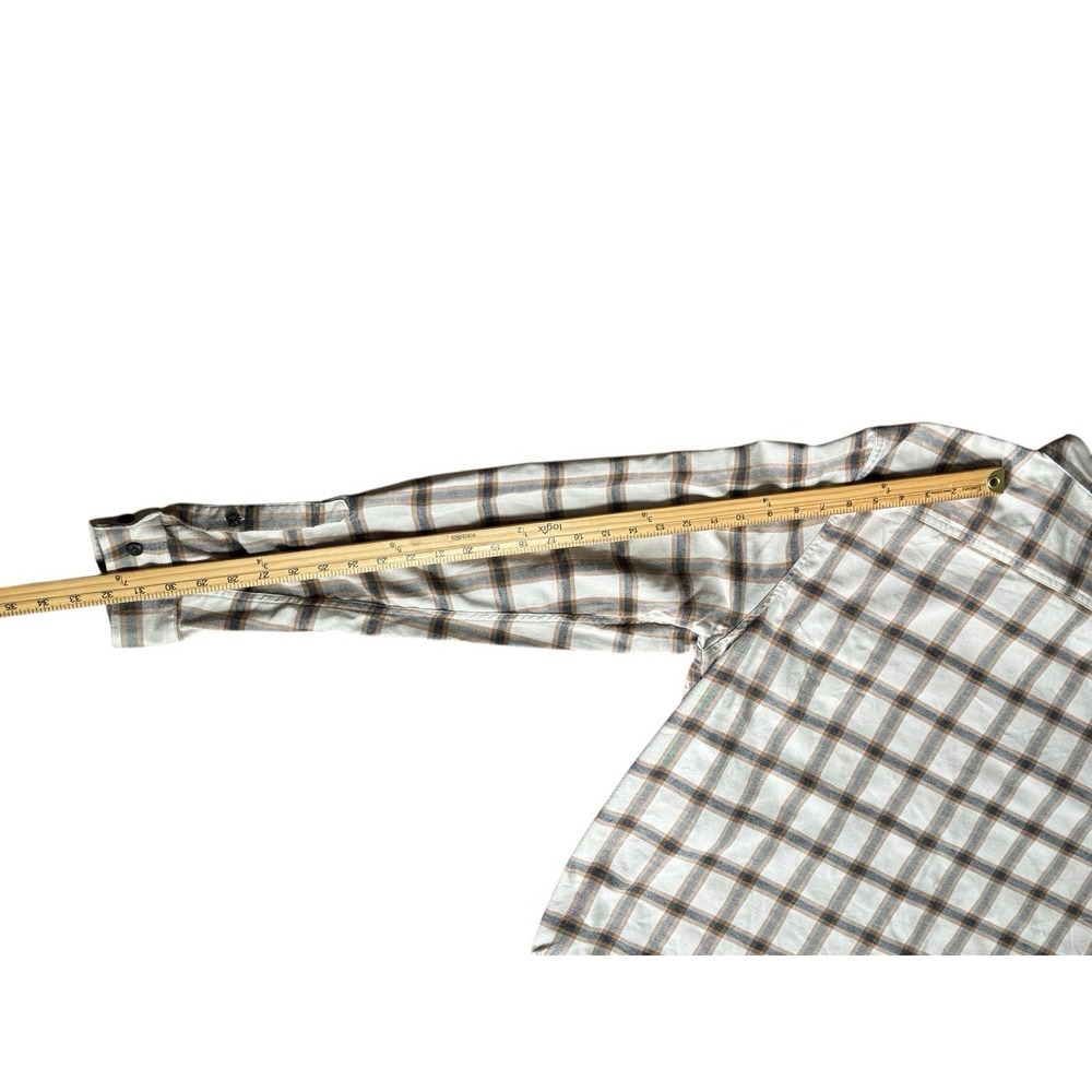 Men's Patagonia Organic Cotton Flannel Beige Gray Plaid Sz XL‎ READ - Picture 5 of 12